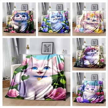 Цветное одеяло для кошек, Одеяла для дивана-кровати, Спальни, Гостиной, Decke, Stragulum, Couverture,담요