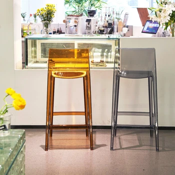 Прозрачные акриловые современные барные стулья, табурет для столовой, Офисные барные стулья, дизайнерская барная мебель Cadeira MR50BC