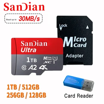 Высокоскоростная 100% Оригинальная Micro 1TB SD 512GB MINI SD Card TF Карта Памяти 256GB Флэш-Карта Для Телефона, Компьютерной Камеры, Бесплатная Доставка