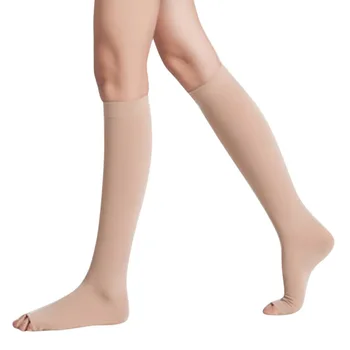 1 Пара медицинских эластичных компрессионных чулок с острым носком до колена, носки с динамическим давлением