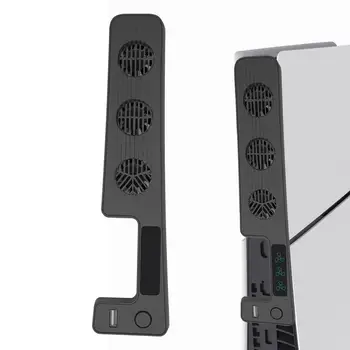 Для PS5 Тонкий охлаждающий вентилятор для консоли PS5 Тонкий внешний охлаждающий вентилятор 3 бесшумных вентилятора Вертикальная охлаждающая подставка с 3 уровнями скорости