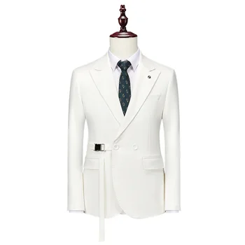 Высококачественный мужской блейзер 6XL в британском стиле Премиум-класса, простой Элегантный Модный деловой повседневный вечерний Джентльменский приталенный пиджак