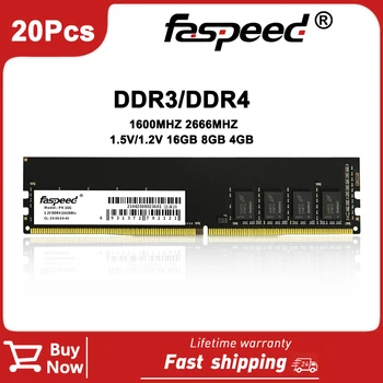 20шт Оперативная Память Faspeed Memoria DDR4 16 ГБ DDR3 8 ГБ 4 ГБ 1600 2666 МГЦ 288Pin 240Pin NON-ECC UDIMM DDR 3 DDR 4 Оперативная Память Для Настольных ПК