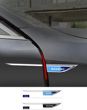 2шт Хромированная модифицированная наклейка для стандартного варианта оформления кузова автомобиля на крыло для Suzuki Baleno с логотипом Автомобильные аксессуары