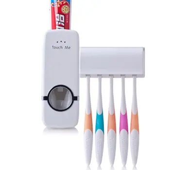 Держатель для зубных щеток ABS Универсальный Настенный Органайзер для зубных щеток С автоматическим дозатором зубной пасты