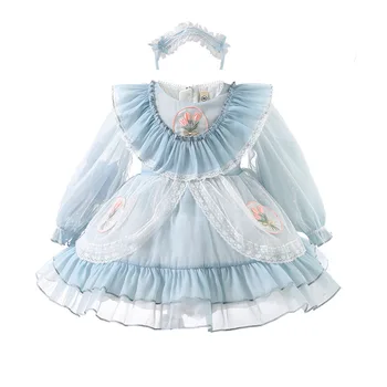 Осеннее платье для девочек, детское платье принцессы на день рождения, детское свадебное платье в стиле Лолиты Каваи, сетчатые детские платья для девочек