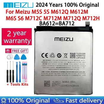 100% Оригинальная Сменная Батарея Для Meizu BA612 BA712 M6S Meilan S6 Mblu S6 M712Q/M/C M712H 5S M5S M612Q M612M Батареи