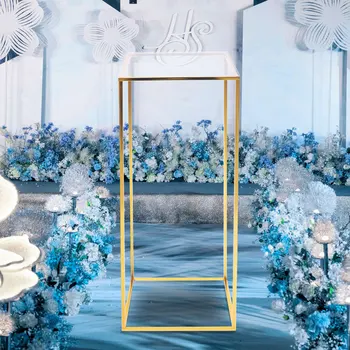 Прозрачная металлическая колонна на верхнем этаже, подставка для цветов для свадебного ужина, центральное украшение свадебного прибора