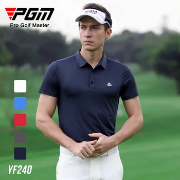 PGM Весенне-летняя одежда для гольфа, мужская футболка с коротким рукавом, спортивная мужская одежда, дышащая ткань
