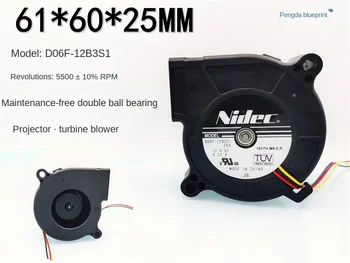 Новый D06F-12B3S1 проектор ball 6025 с турбонаддувом 12V 0.33A 6 см вентилятор для рассеивания тепла 60 *60*25 ММ 6 * 6 * 2.5 СМ