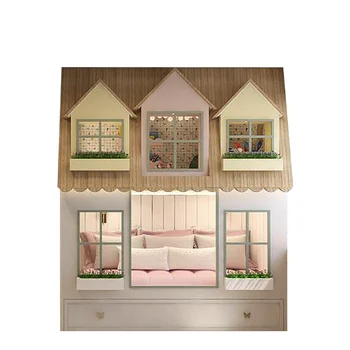 Высокая и низкая кровать из массива дерева легкая роскошная домашняя кровать семейный игровой домик кровать для девочки легкая роскошь